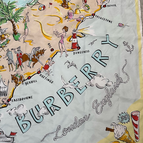 Burberry Castle Map Silk Scarf - Picture 2 of 4